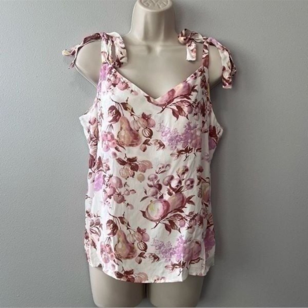 PAIGE Cream Ruffled Tie Front Camisole